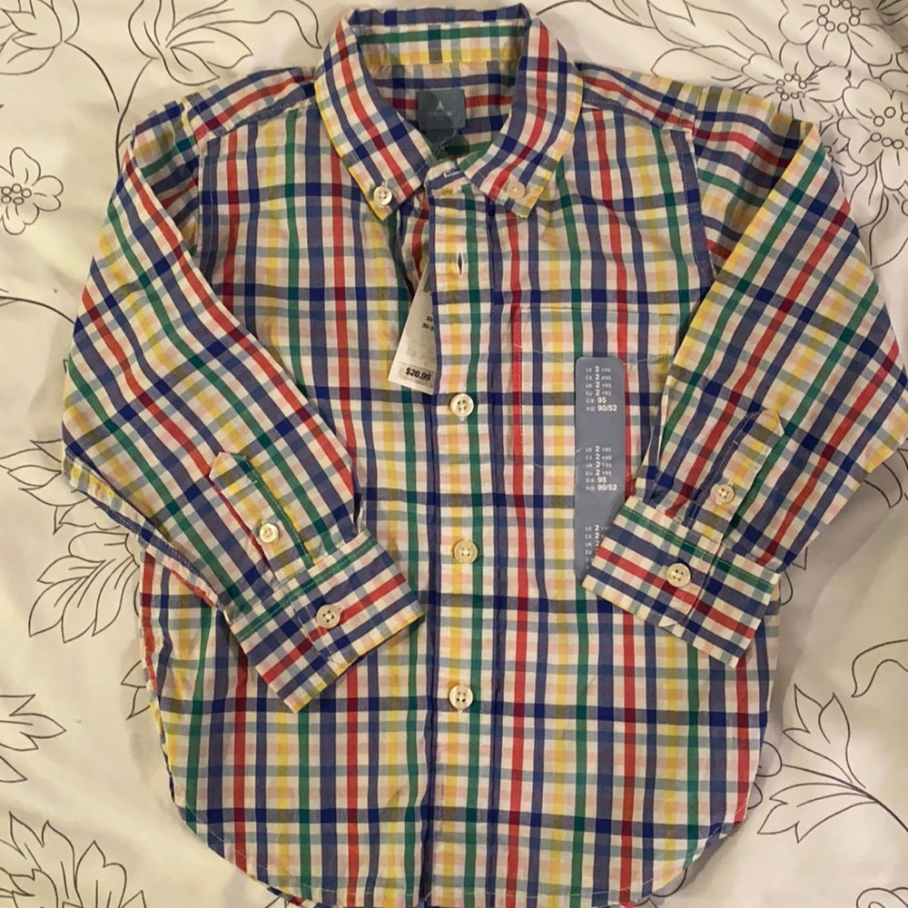 NWT Baby Gap plaid shirt. Size 2/2T